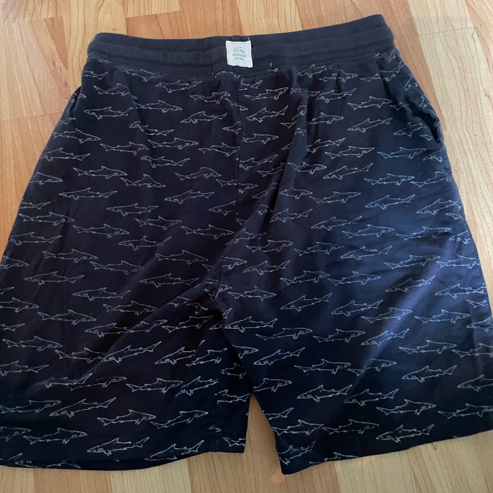 Men's Black Shark Print Swim Shorts